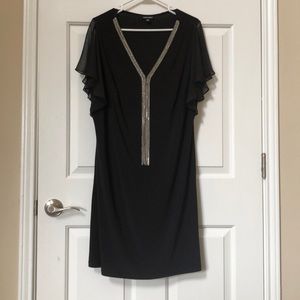 Roz&Ali Black Dress with silver jewels down center
